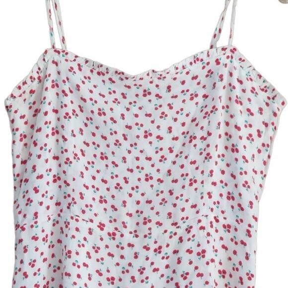 Olivaceous 90s Mini Dress Tank Floral Sleeveless Back Zip White Red L NWOT - Picture 3 of 15